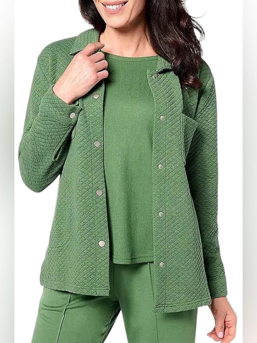 Muk Luks Quilted Button Up Sweater Jacket / Shacket  Size XSP